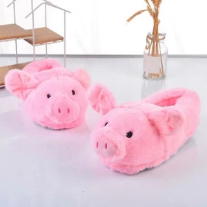 Plush Cartoon Women Slippers Husky Dog Thick Bottom Girl Men Warm Shoes Soft - Picture 1 of 8