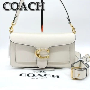 COACH Tabby 26 Shoulder Bag Crossbody White Brass Leather 73995 Outlet - Picture 1 of 11