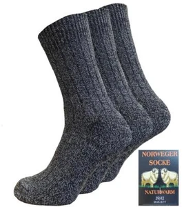 6 pares de calcetines de lana para hombre noruego súper suaves en gris + antracita - Imagen 1 de 4