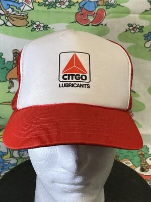 VTG Citgo Lubricants Promotional Trucker Hat Red White Mesh Snapback Cap Oil YA - Image 1 of 4