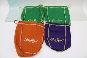 4 Stück Crown Royal Taschen verschiedene lila orange grün - Bild 1 von 2