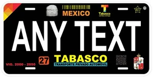 Black Tabasco Mexico Personalized Novelty Car License Plates Any Text - Picture 1 of 8