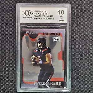 ✨2017 SAGE HIT PREMIER DRAFT 🏈 PEAK PERFORMANCE PATRICK MAHOMES ll RC BCCG 10 - Picture 1 of 1