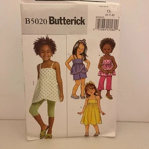 #B5020 Butterick Girls Top Dress Shorts Pants Leggings Sewing Pattern Size 6-8 - Picture 1 of 4