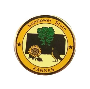 Pin UP emblema de Kansas Pins del estado de Kansas viaje vacaciones recuerdos de coleccionista - Imagen 1 de 4