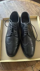 Asos Men’s Black Leather Dress Shoes Wingtip Oxford Size 6 - Picture 1 of 6