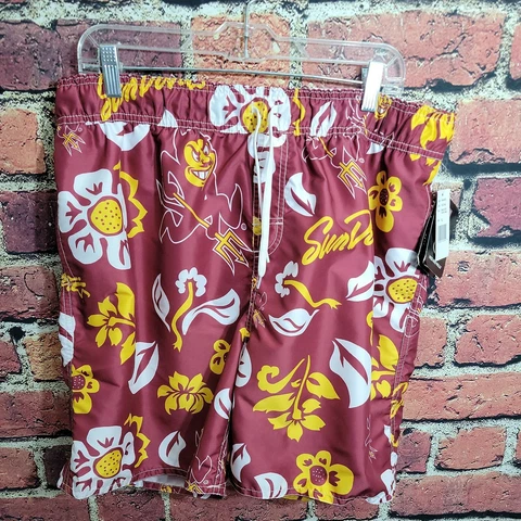 Arizona Sun Devils Wes and Willy NCAA Mens Floral Swim Shorts XL Cover