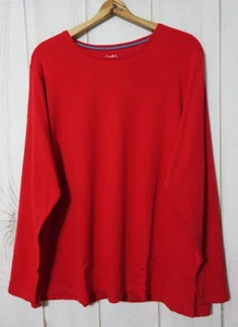 Croft & Barrow Long Sleeve Classic T-Shirt Women 2X Red 100% Cotton Comfy NEW - Picture 1 of 3