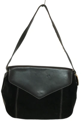 Schwarze Leder und Wildleder Tasche Paolo Bianchi 12,5 x 9,5 x 3,5 - Bild 1 von 4