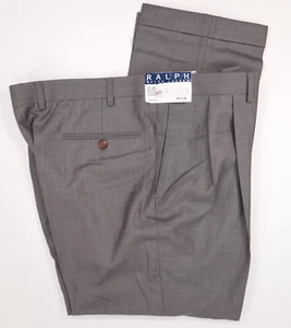 RALPH Ralph Lauren Grey Modern Fit Dress Pants Size 38 Pleated Cuffed Size 38x29 - Picture 1 of 6