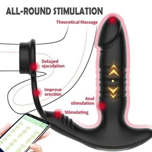 Male Prostate Massager Vibrator Thrusting Anal Butt Plug Dildo Sex Toys for Men - Picture 1 of 5