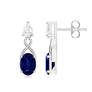 Kicky and Perky 925 Sterling Silver Iolite Moissanite  Earring Jewelry For Women - Picture 1 of 6