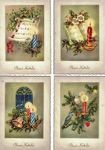 Serie Completa di 6 cartoline d'epoca Buon Natale PC Circa 1940 42 - Imagen 1 de 2