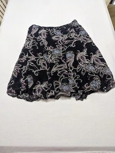 JM Collection Women’s Black A-Line Paisley Skirt Size 18 - Picture 1 of 7
