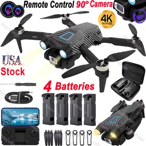 2024 New RC Drone With 4K HD Dual Camera FPV WIFI Foldable Quadcopter +4 Battery - Picture 1 of 17