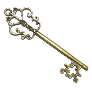 M931 Bronce Antiguo 58mm Llave Metal Colgante Dije Gota 2 piezas - Imagen 1 de 3