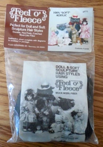 NUOVO Vintage Feel O' Fleece 4 iarde nero 100% acrilico bambola capelli con istruzioni - Foto 1 di 4