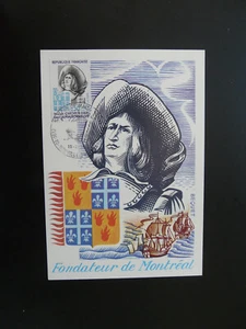 history of Canada Chomedey de Mainsonneuve maximum card France 1972 (1) - Picture 1 of 1