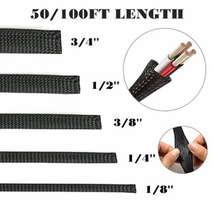 Guaina manicotto cavo espandibile 1/8" 1/4" 3/8" 1/2" 3/4" telaio intrecciato - Foto 1 di 9