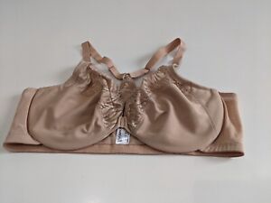 Glamorise Bra Underwired Front Closing  T Back LAce Detail Bra Size 46D Beige