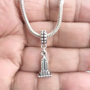 Brazalete antiguo de plata NY EMPIRE STATE ajuste con cuentas. - Imagen 1 de 6