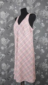 VESTIDO DE VERANO A CUADROS/CHEVRON RAYAS ESPALDA ABIERTA DE KAPPAHL. TALLA L - Imagen 1 de 4