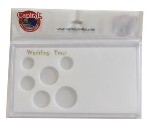 Porta 6 monedas White Capital Plastics EE. UU. Juego Año Boda con Dólar Pequeño 1c-1$ - Imagen 1 de 2