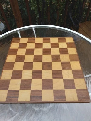 BEAUTIFUL VINTAGE CHERRY AND WALNUT CHECKER BOARD 14 1/2 X 14 1/2 inches - Image 1 of 4