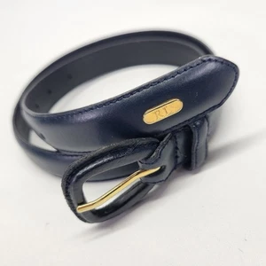 Ralph Lauren Leather Belt 28 S Blue Green 2220069-446 - Picture 1 of 15