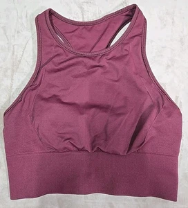 LULULEMON EBB TO TRAIN BRA MARVEL Purple Tank Top Crop Top Tee Sports Pads Sz 4 - Picture 1 of 5