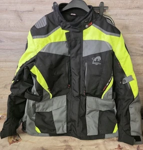 Furygan Apalaches Textile Motorcycle Jacket Mens Black Grey Yellow Size 2XL VGC - Picture 1 of 24