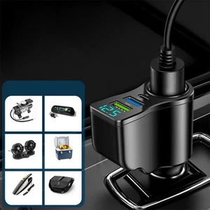 Efficient Dual USB Car Charger with LED Voltage Monitor and 66W Output - Zdjęcie 1 z 6