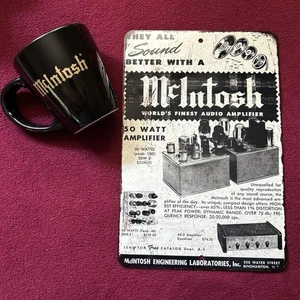 MacIntosh Audio Werbung Blechschild und MacIntosh Kaffeetasse - Bild 1 von 6