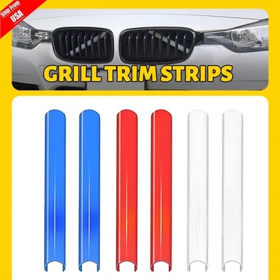 For BMW 1/2/3/4 Series F20 F30 Car Front V Brace Grill Trim Strips Cover 3-Color - Image 1 of 4