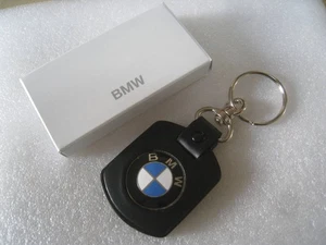 BMW Genuine Leather Keychain, Cloisonné Finish Novelty New - Picture 1 of 7