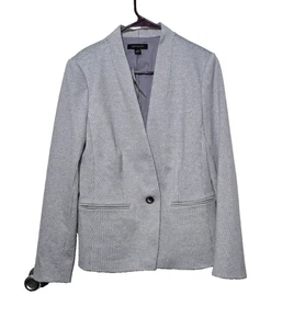 Blazer Ann Taylor 6 Gris Trabajo Profesional Espiga Suave Seno Cómodo - Imagen 1 de 14