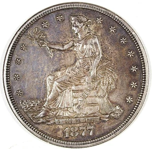 1877 S Trade Silber Dollar ☆☆ XF plus ☆☆ tolles Beispiel 114 - Bild 1 von 2