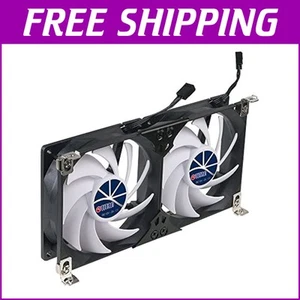 12V DC Double Rack Cooling Fan for RV Fridge Ventilation - Speed Adjustable - Picture 1 of 11