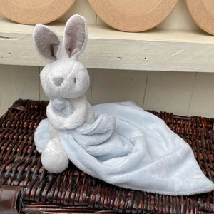 Little White Company Baby Comforter Bunny Rabbit Dou Dou White & Pale Blue Plush - Picture 1 of 8