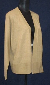 Cárdigan abierto Coldwater Creek para mujer nuevo sin etiquetas mediano camel mezcla de lana merino - Imagen 1 de 7