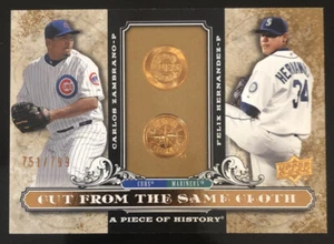 2008 UD Piece of History FELIX HERNANDEZ CARLOS ZAMBRANO Cut From Cloth #D /799! - Bild 1 von 2