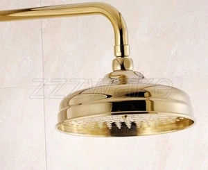 8 Inch Luxury Gold Polished Brass Water Saving Round Top Rain Shower Head Zsh050 - Picture 1 of 5