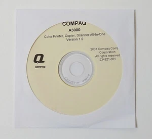 COMPAQ A3000 Series Printer Scanner Copier All-In-One Driver CD Disc V1.0 - Picture 1 of 1