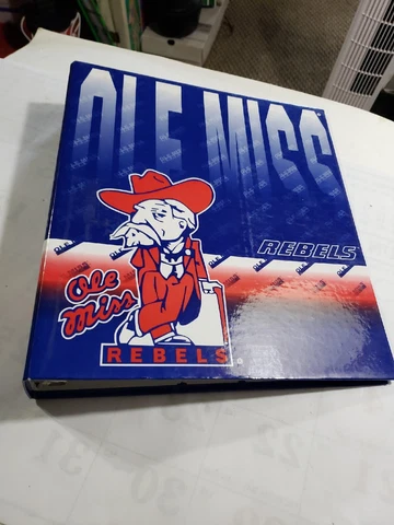 Vintage Old MISS REBELS COLONEL REB 3 Ring Binder Mississippi Cover