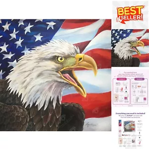 Create Stunning Eagle Art with Our 13" Round Diamond Painting Kit for All Levels - Picture 1 of 10