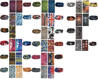 BULK Face Mask Balaclava Tube Bandana Neck Gaiter Scarf Stretchy RANDOM 50pcs - Image 1 of 3