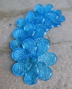 1 alte Vintage 2,5" venezianische blaue Glasblume Blüte Prisma italienische Lampe Teil - Bild 1 von 12