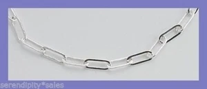 5 Feet .925 Sterling SILVER CHAIN 2mm x 5mm Flat CABLE Paperclip Links - Picture 1 of 3