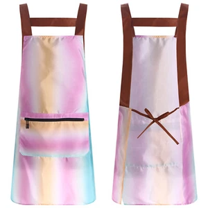 Women Pinny Chef Pinafore Grooming Apron Zipper Pocket Adult Pet Working Unisex - Picture 1 of 33