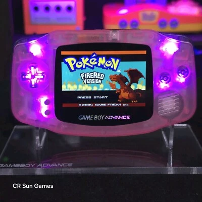 Clear Pink Game Boy Advance GBA iPS V5 LCD USB-C 1800 mAh Rechargeable Battery - Image 1 of 4